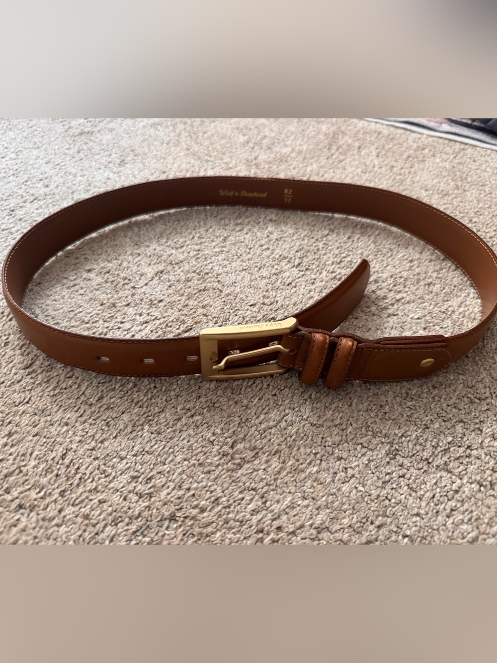 Wolf & Shepherd Brown Leather Belt - Size 32